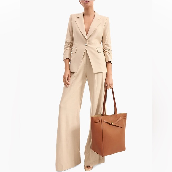 New $598 Veronica Beard Dash Leather Tote Brown - Picture 3 of 6